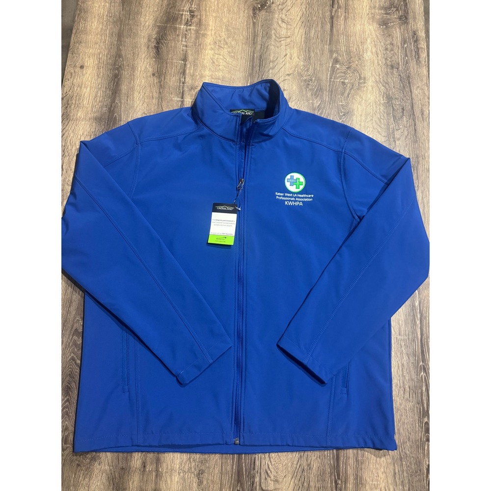 Crossland Mens 2XL Blue Softshell Jacket Kaiser West LA KWHPA Full Zip Fleece